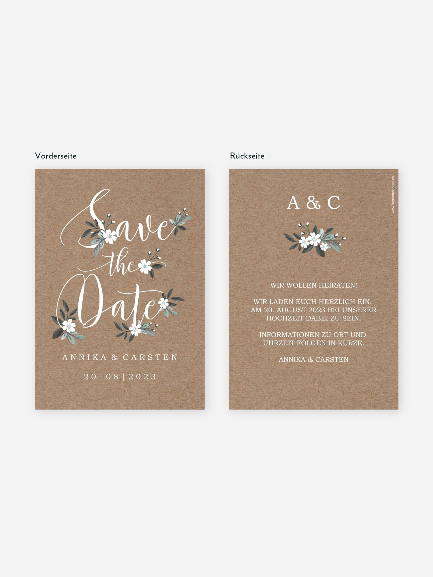 Save-the-Date Karte Rustic Flowers