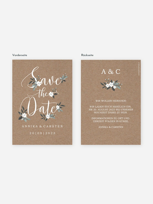Save-the-Date Karte Rustic Flowers