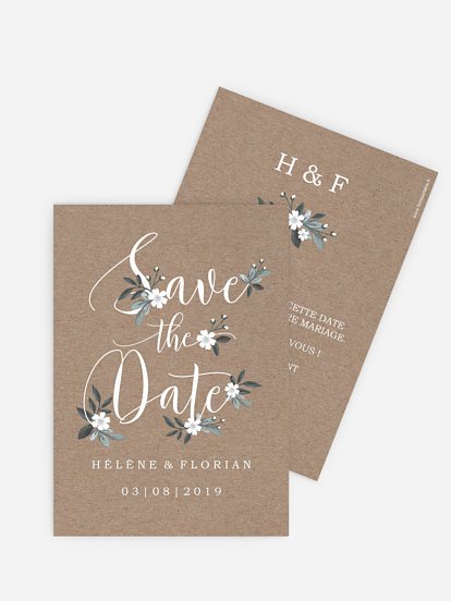 Save the date Fleurs rustiques