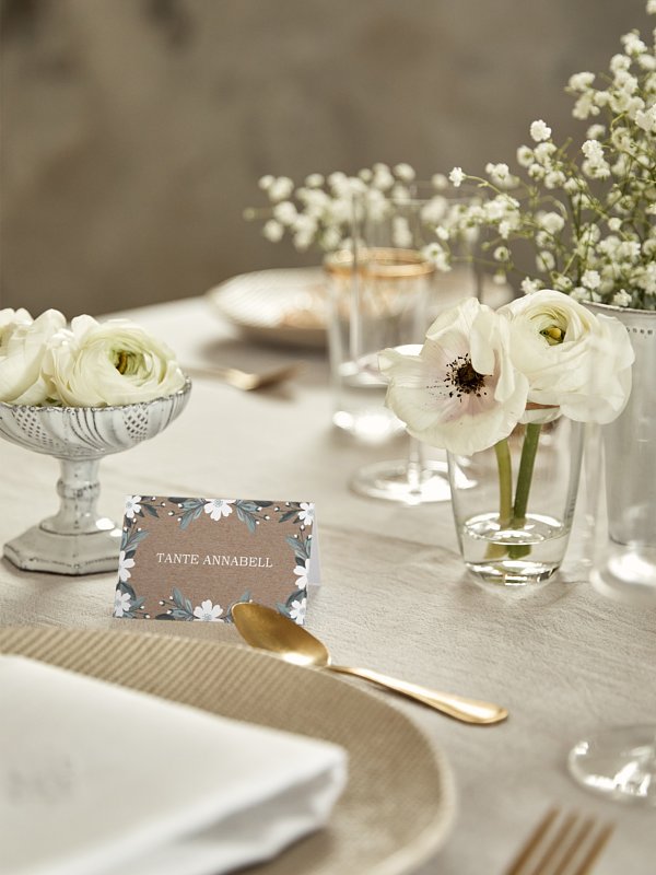 Tischkarte Hochzeit Rustic Flowers