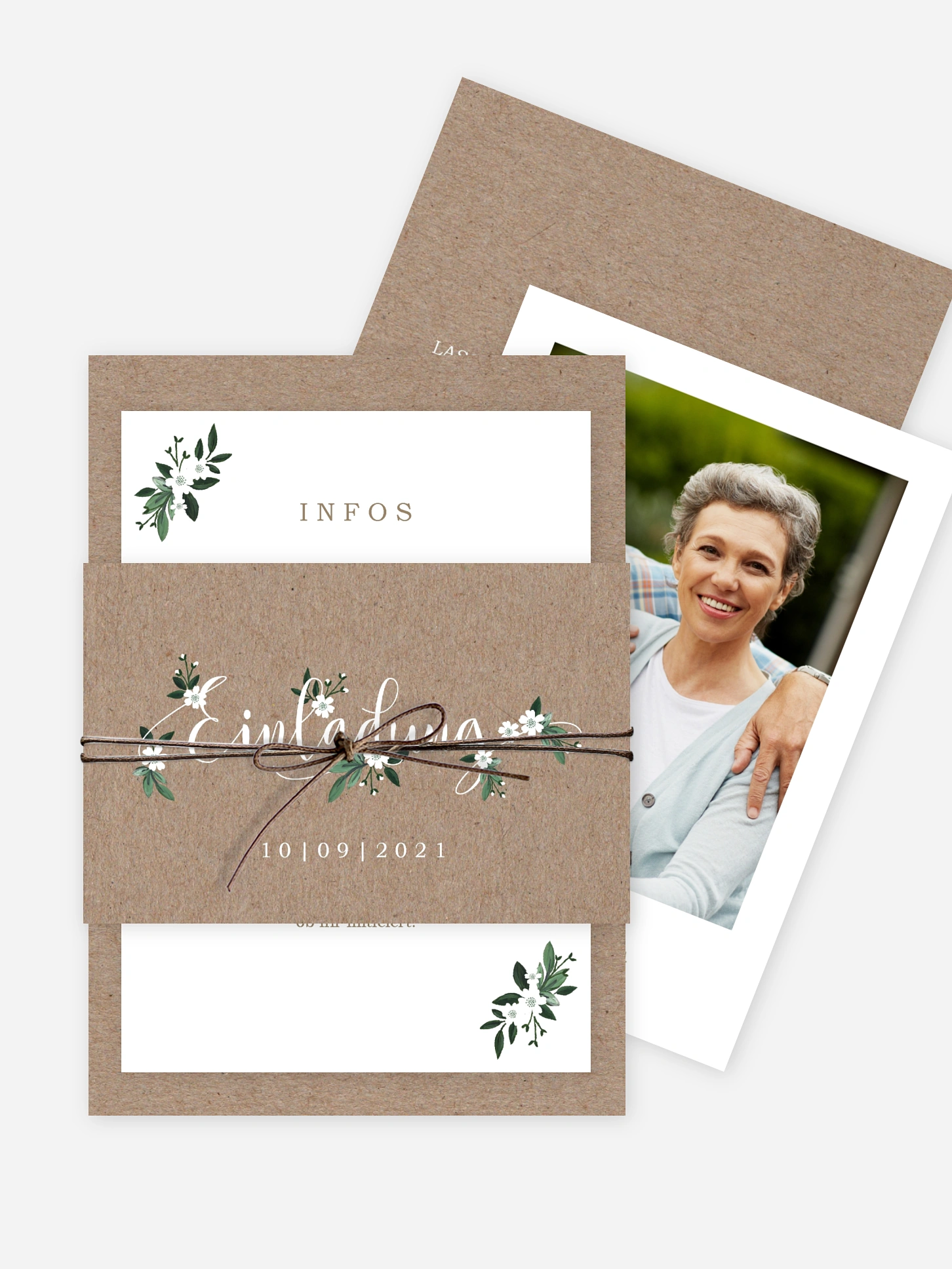Einladung zur Silberhochzeit Rustic Flowers