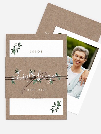 Einladung zur Silberhochzeit Rustic Flowers