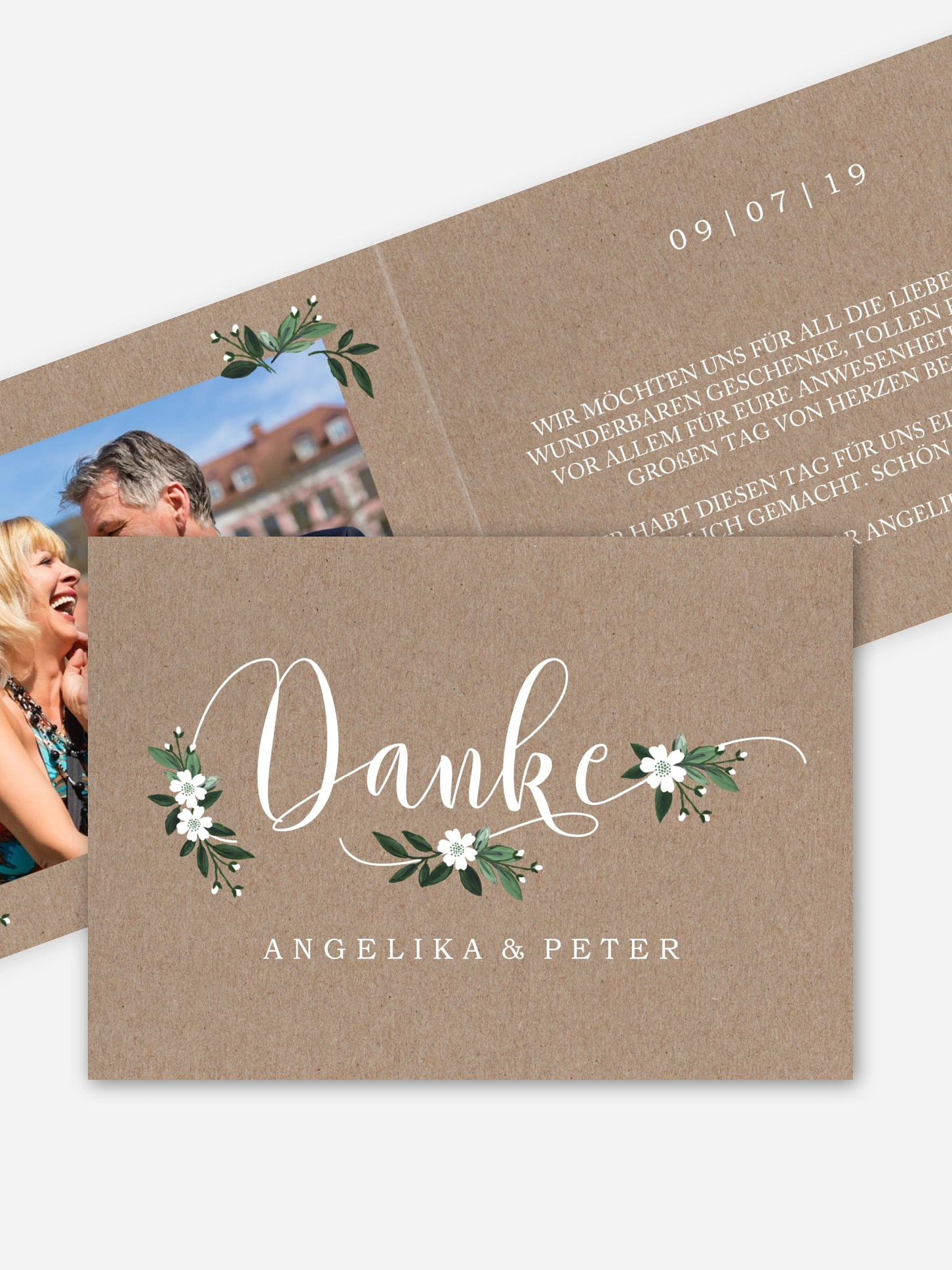Danksagung zur Silberhochzeit Rustic Flowers