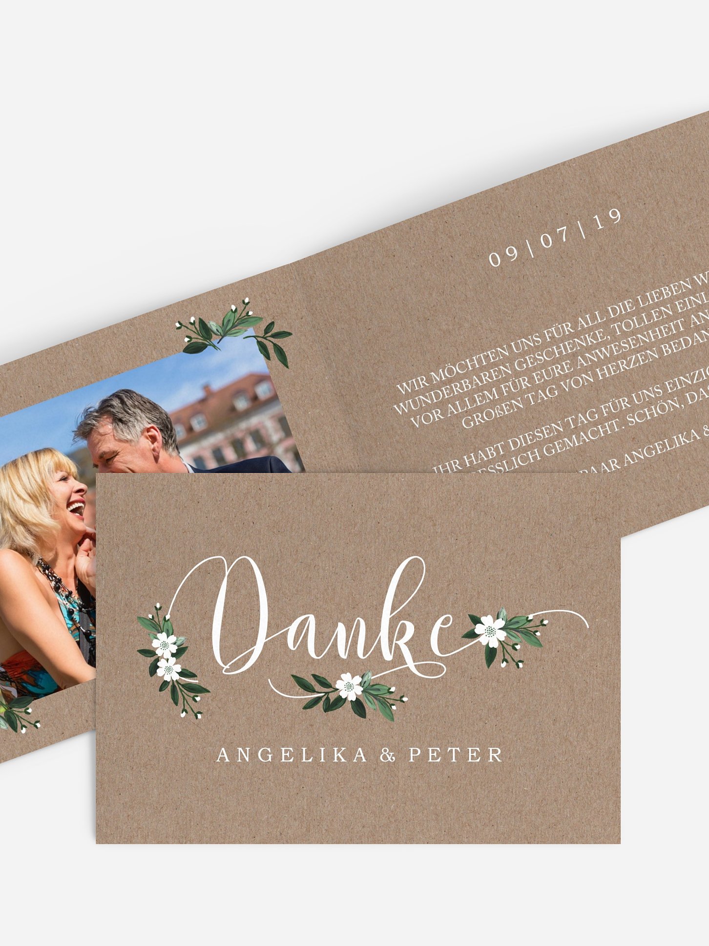 Danksagung zur Silberhochzeit Rustic Flowers