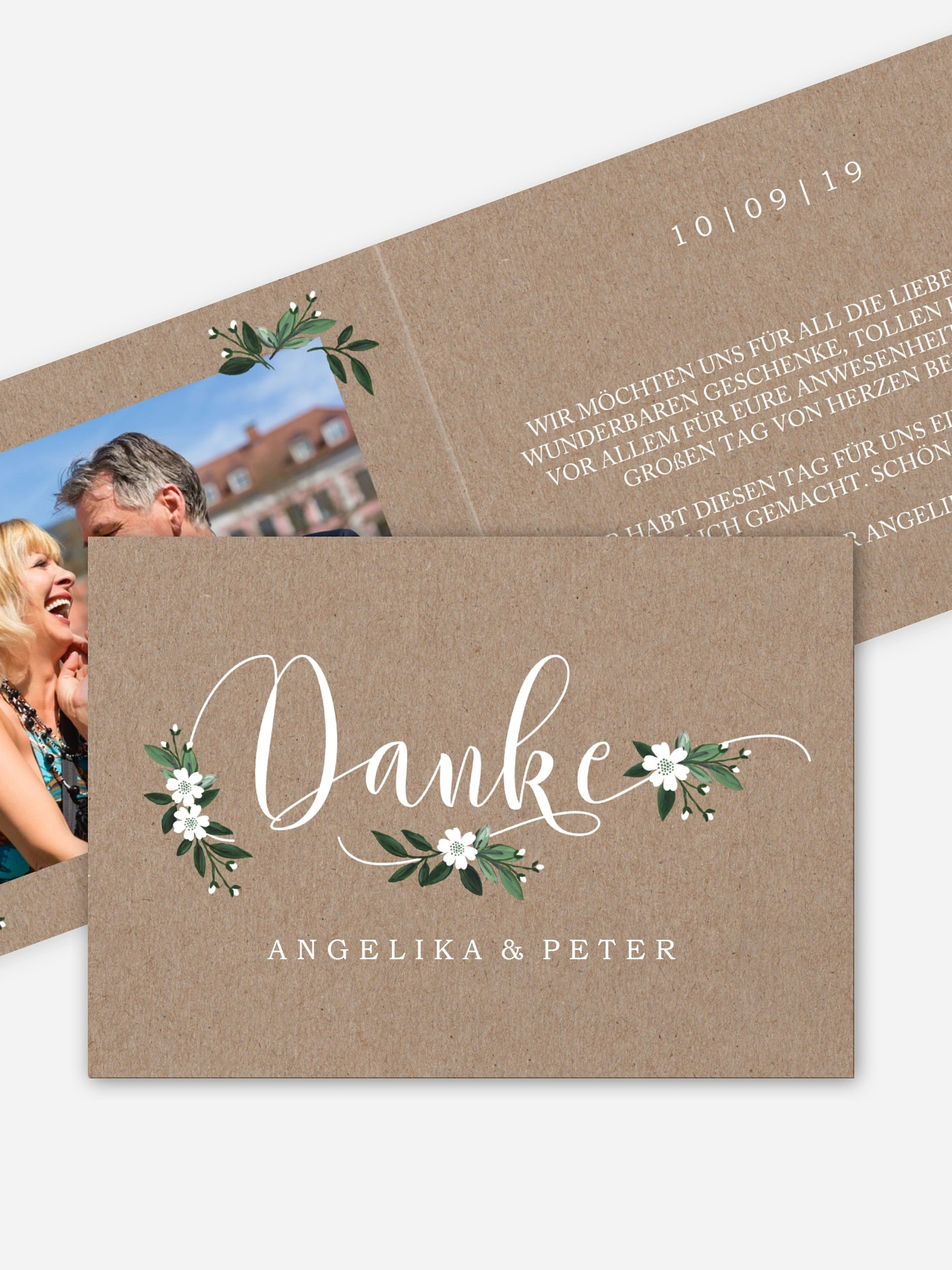 Danksagung zur Silberhochzeit Rustic Flowers