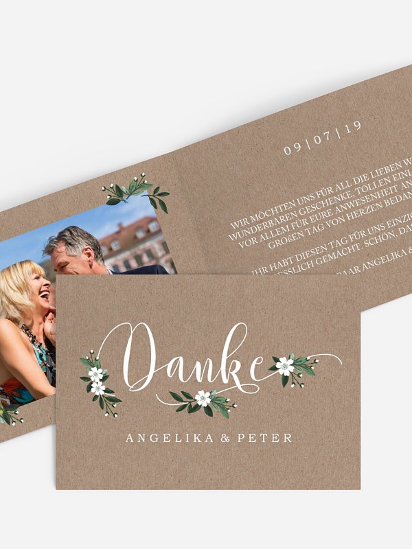 Danksagung zur Silberhochzeit Rustic Flowers
