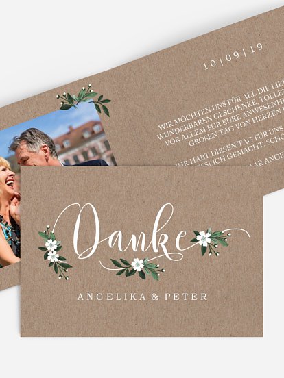 Danksagung zur Silberhochzeit Rustic Flowers