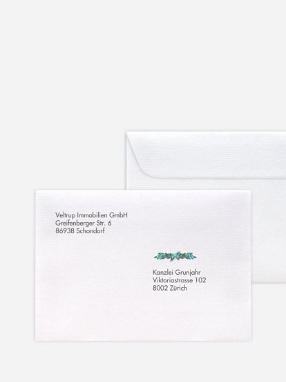 Bedruckte Umschläge geschäftl. Weihnachten Winter-Bouquet