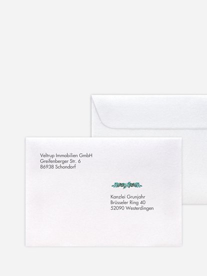 Bedruckte Umschläge geschäftl. Weihnachten Winter-Bouquet