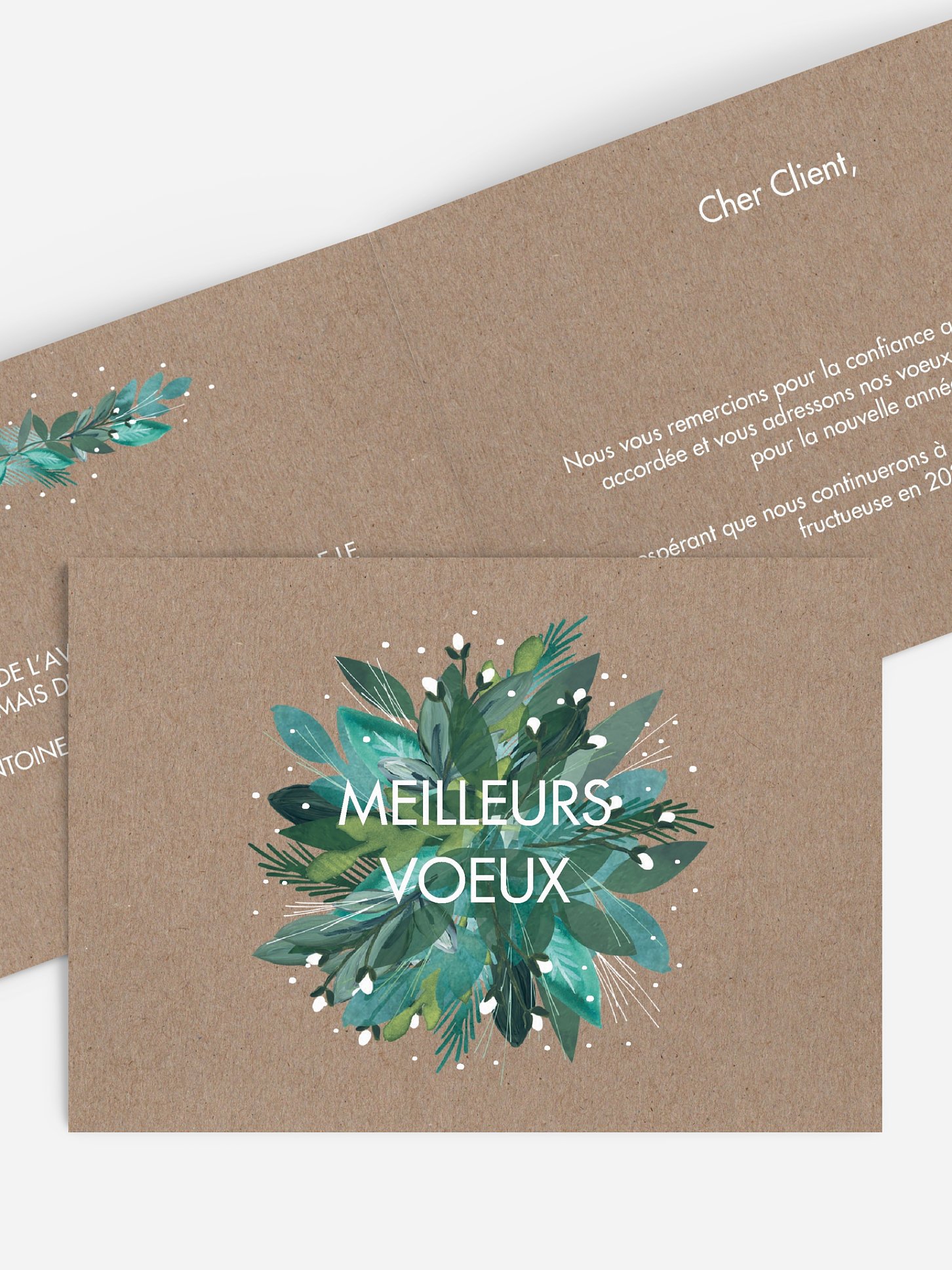 Carte de voeux entreprise Bouquet d'hiver