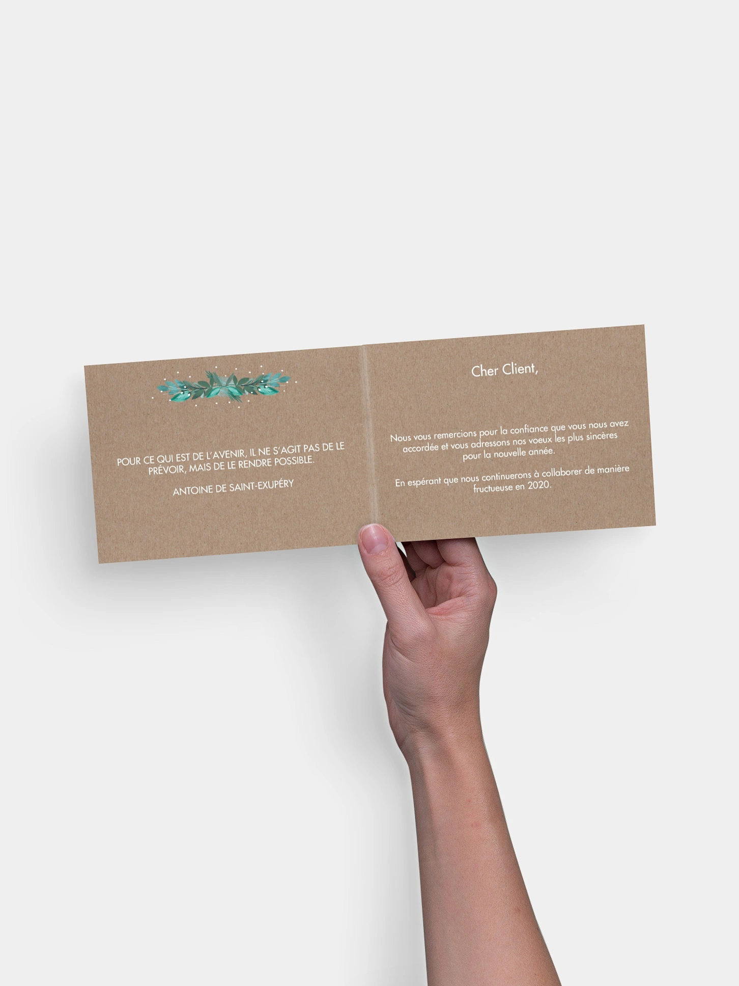 Carte de voeux entreprise Bouquet d'hiver