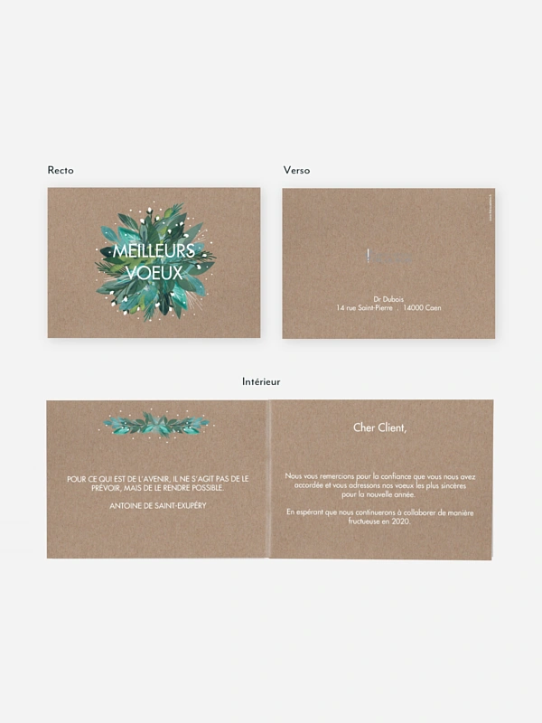 Carte de voeux entreprise Bouquet d'hiver