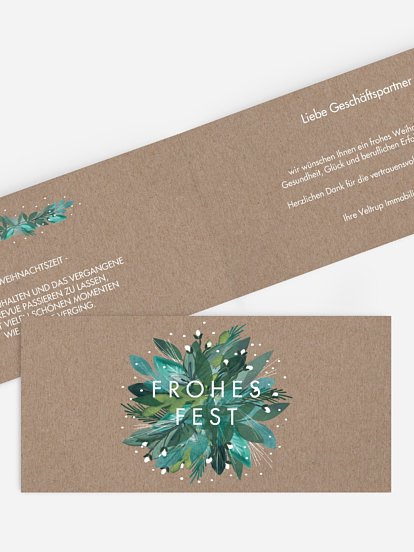 Geschäftliche Weihnachtskarte Winter-Bouquet