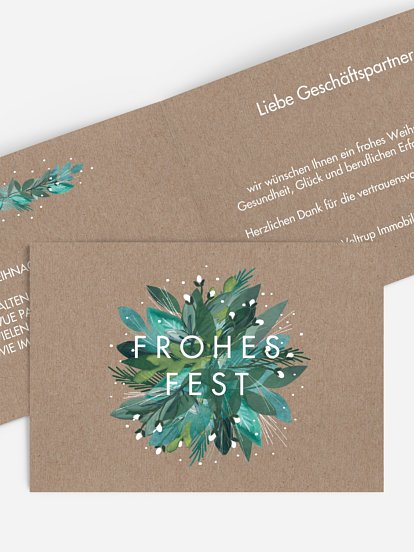 Geschäftliche Weihnachtskarte Winter-Bouquet