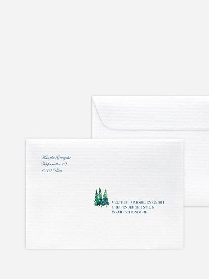 Bedruckte Umschläge geschäftl. Weihnachten Winter Village
