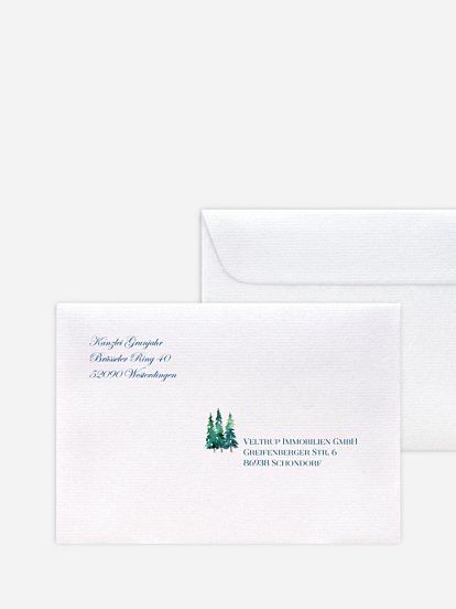 Bedruckte Umschläge geschäftl. Weihnachten Winter Village