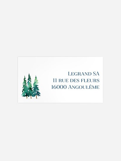 Étiquette destinataire voeux entreprise Village d'hiver