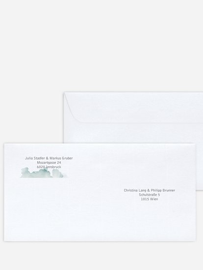 Bedruckter Briefumschlag Hochzeit Bella Premium