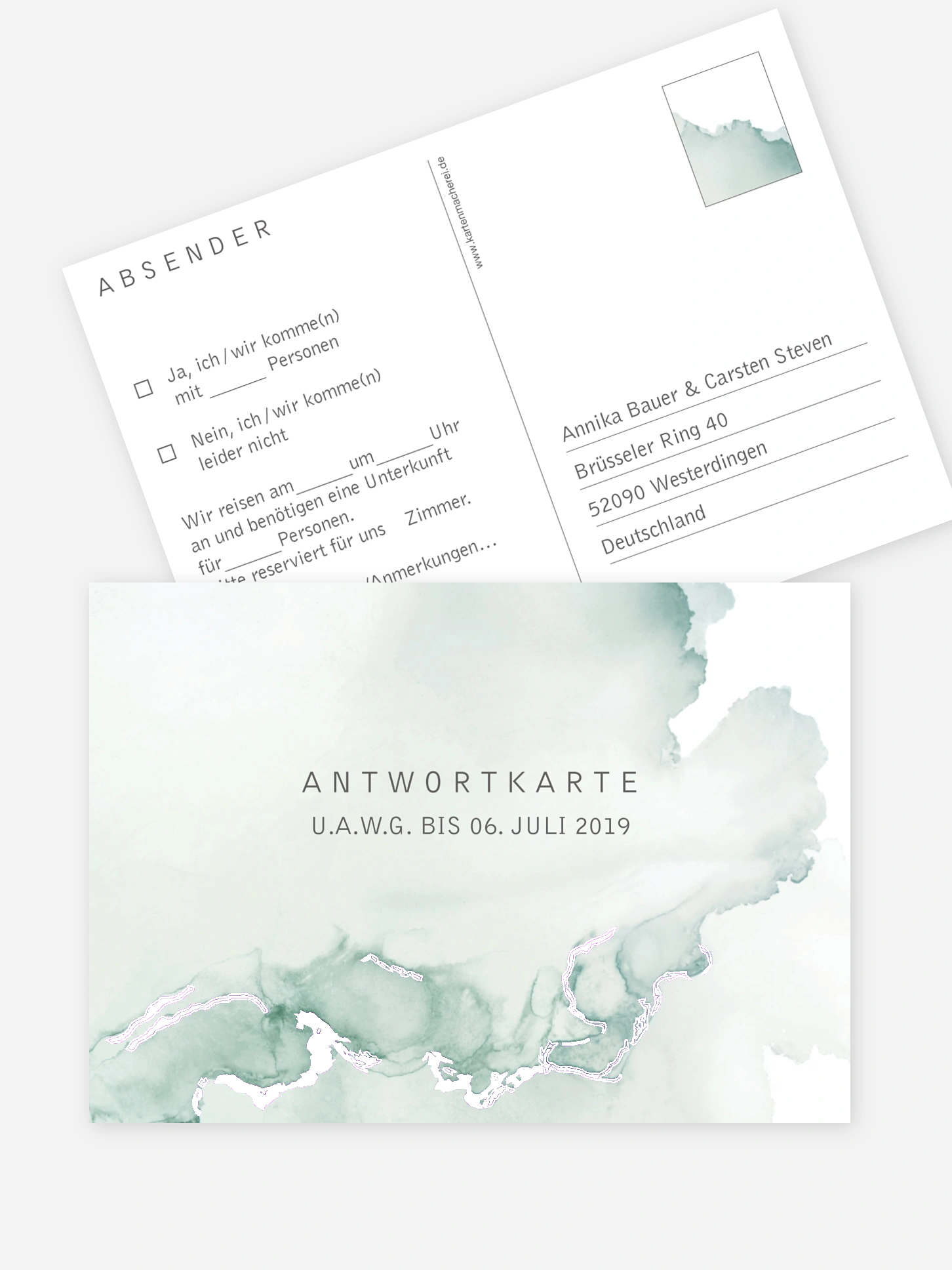 Antwortkarte Hochzeit Bella Premium
