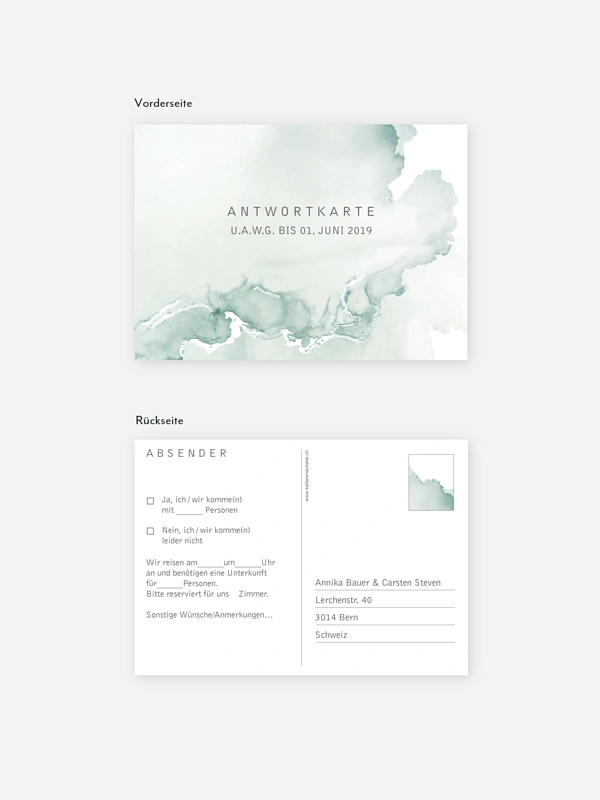 Antwortkarte Hochzeit Bella Premium