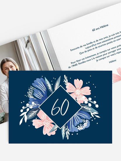 Carte Invitation Anniversaire 60 Ans Large Choix De Modeles