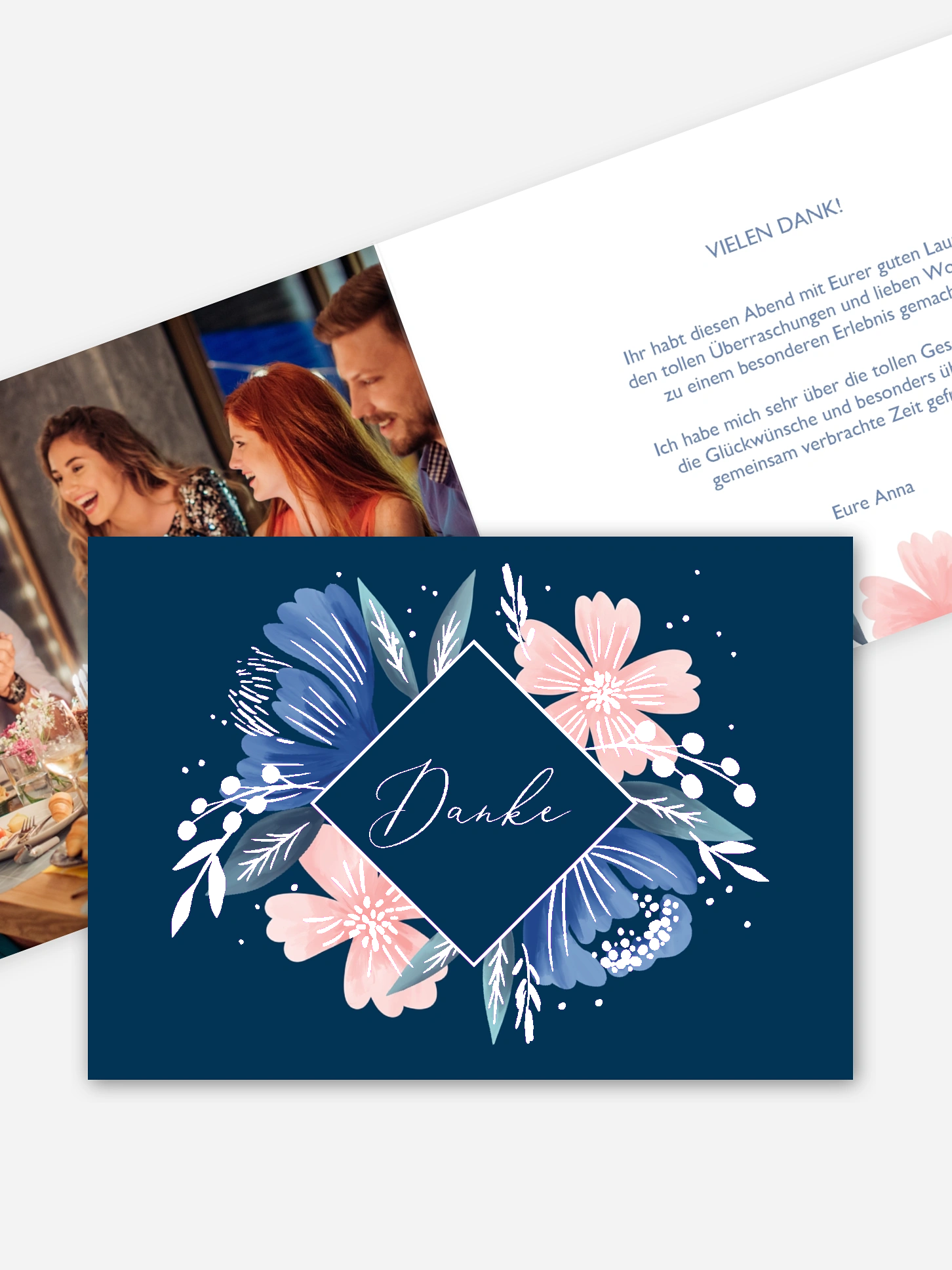 Dankeskarte Geburtstag Noble Flowers Premium