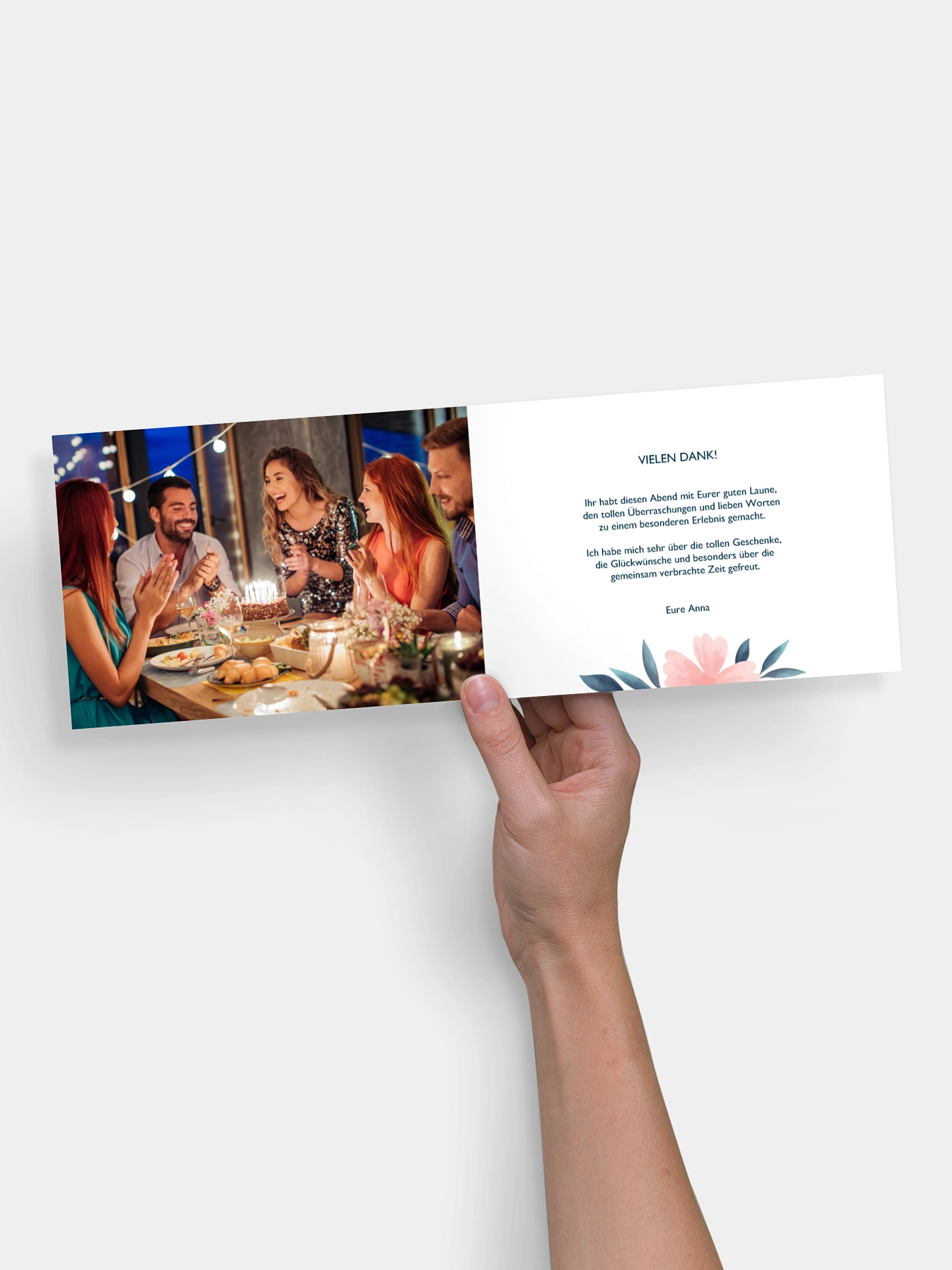 Dankeskarte Geburtstag Noble Flowers Premium