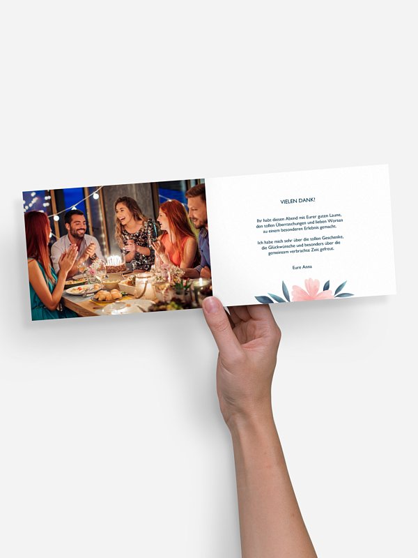 Dankeskarte Geburtstag Noble Flowers Premium
