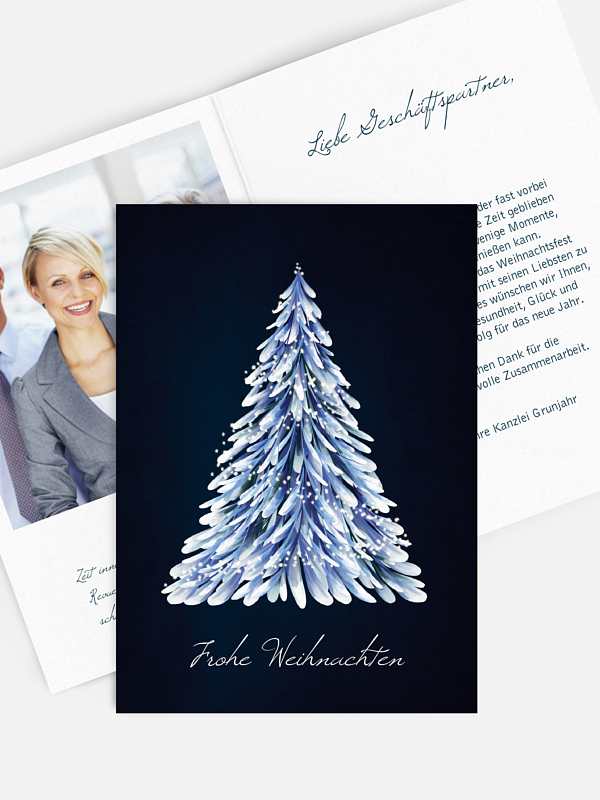 Weihnachtskarten Aquarell Tree