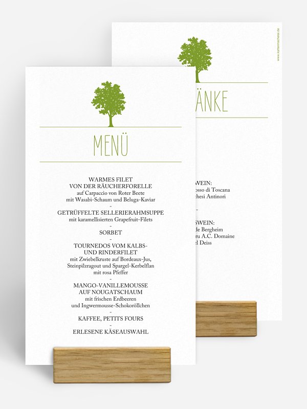 Menükarte Hochzeit Nature Inspired
