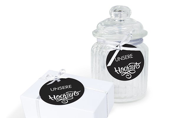 Anhänger mit Band zur Hochzeit Kalligrafieherz