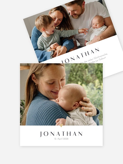 Geburtskarte Herzensgold