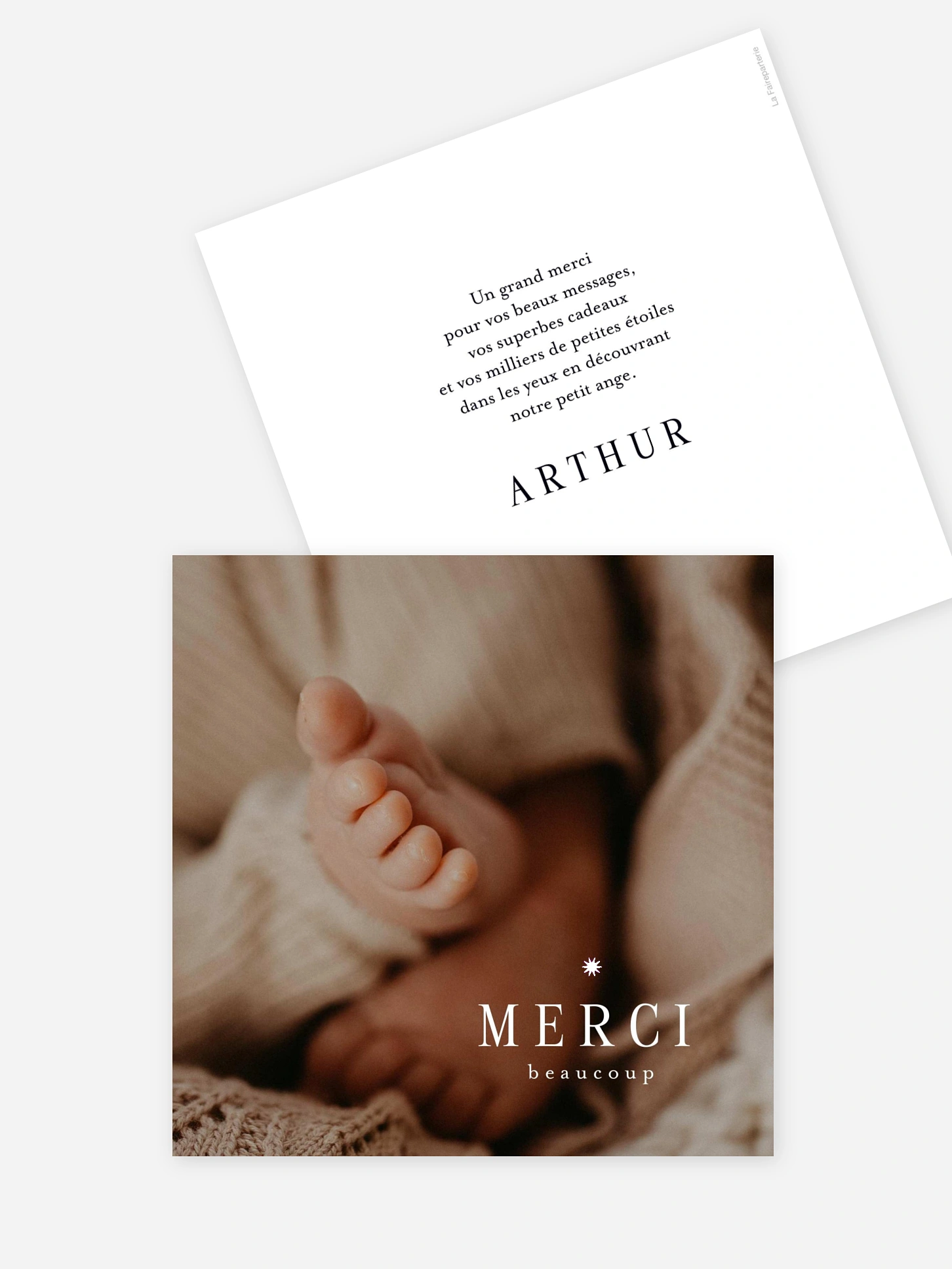 Carte remerciement naissance Douce étoile