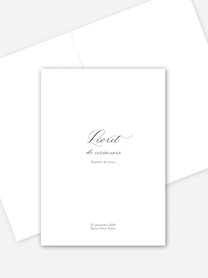 Livret de messe baptême Douce naissance