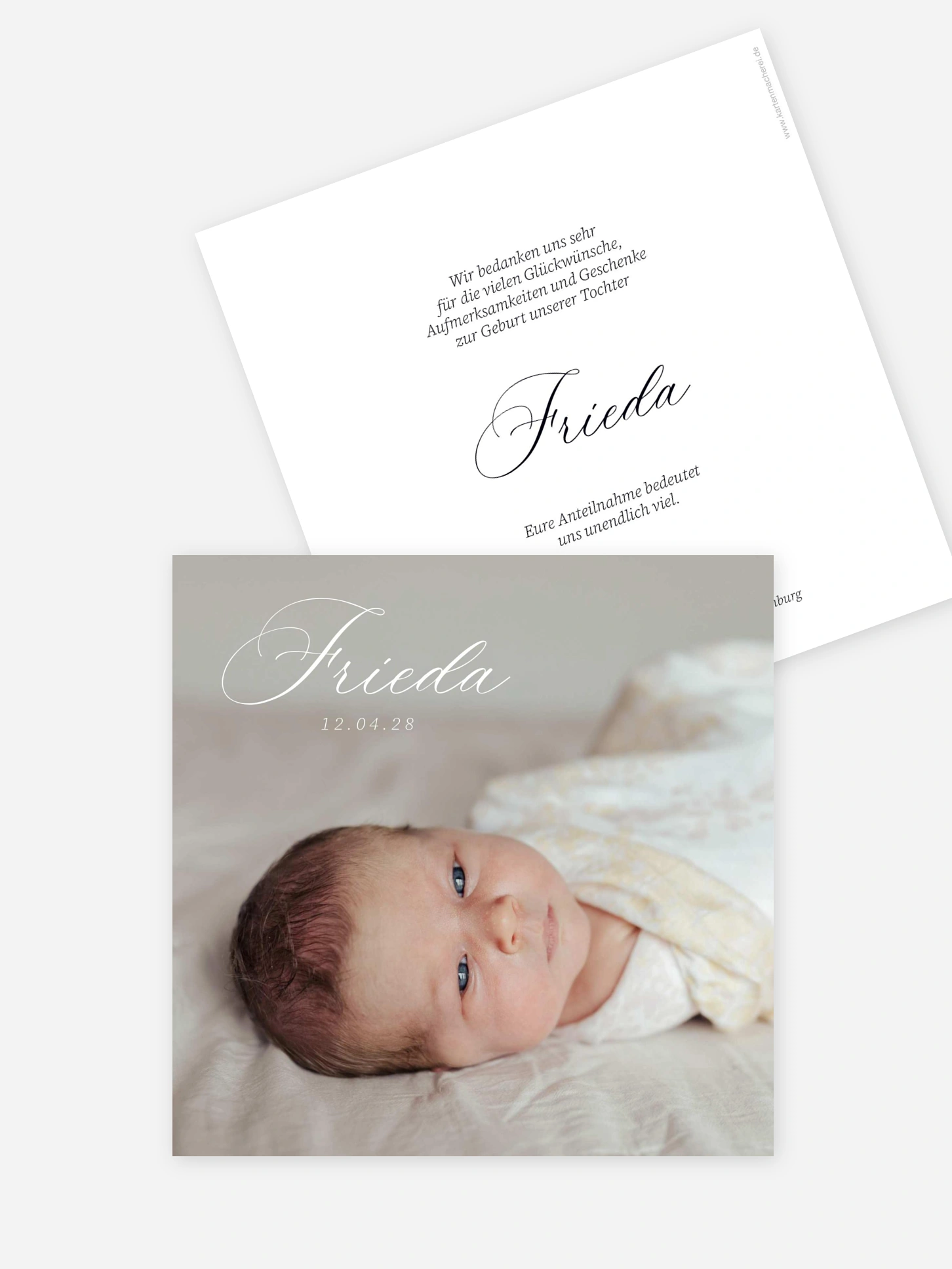 Geburtskarte Zarte Handschrift