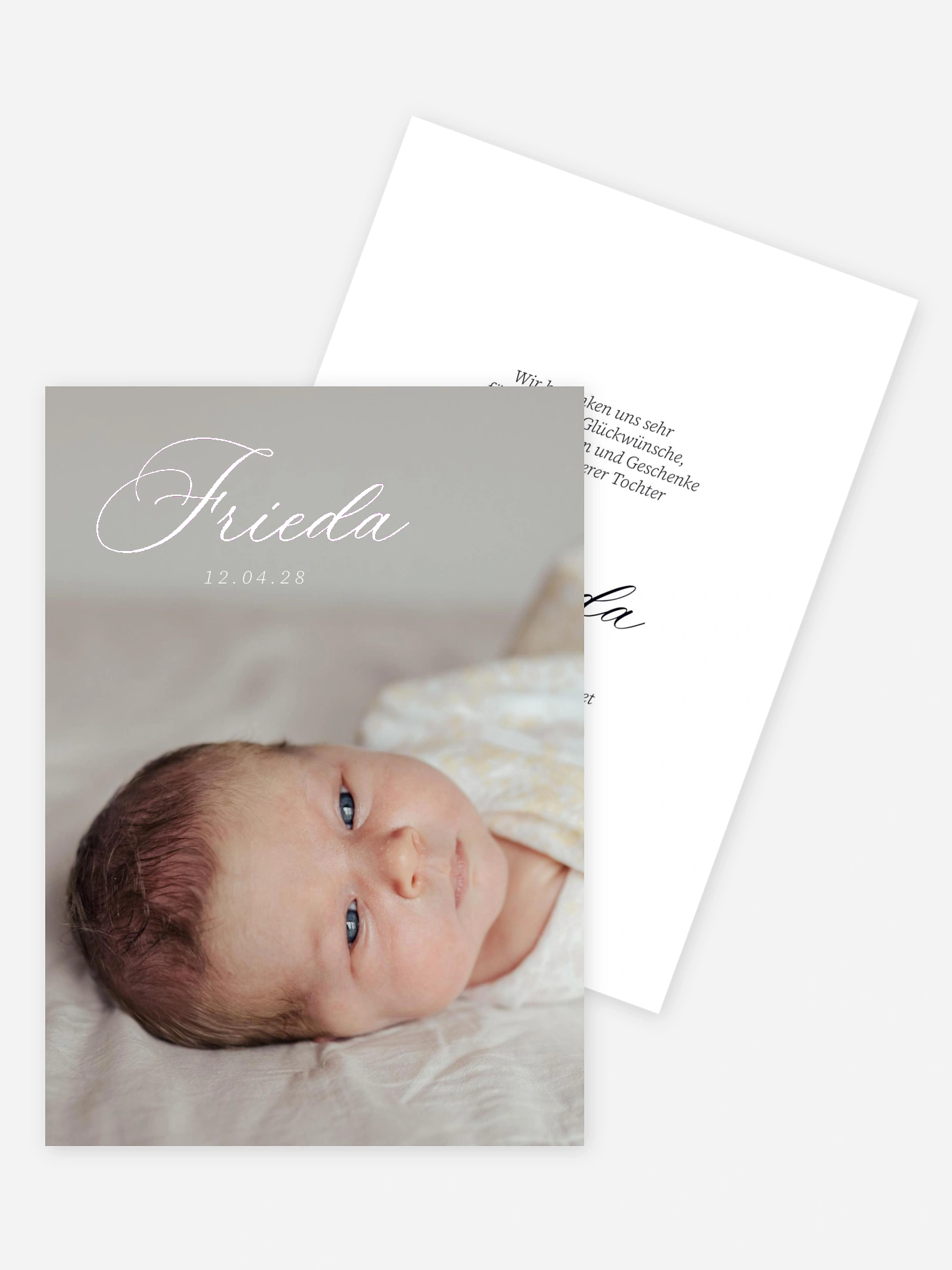 Geburtskarte Zarte Handschrift