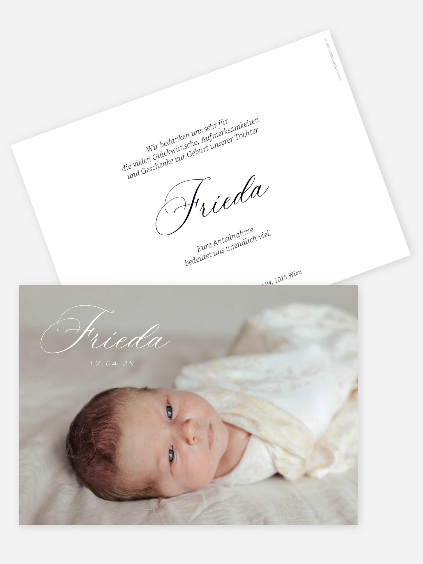 Geburtskarte Zarte Handschrift