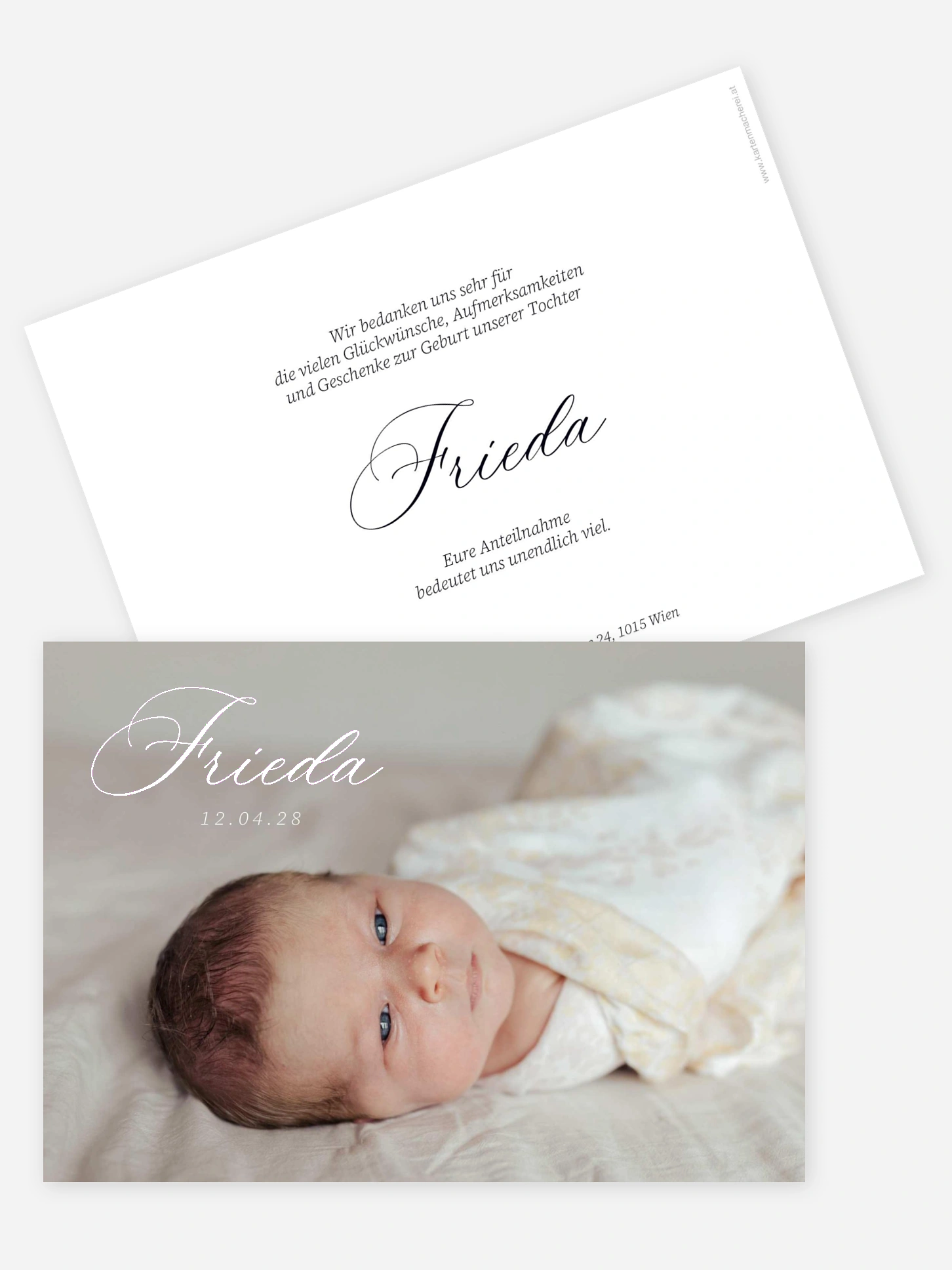 Geburtskarte Zarte Handschrift