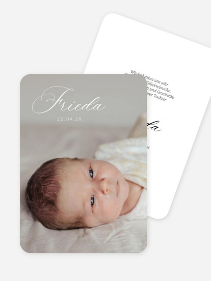 Geburtskarte Zarte Handschrift