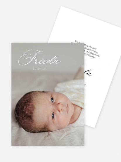 Geburtskarte Zarte Handschrift