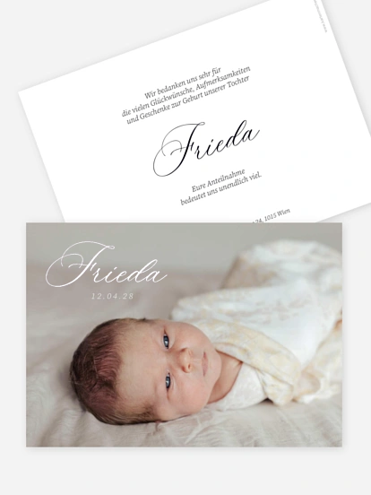 Geburtskarte Zarte Handschrift