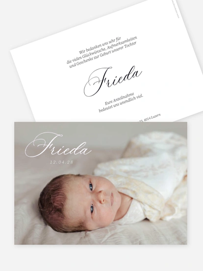 Geburtskarte Zarte Handschrift