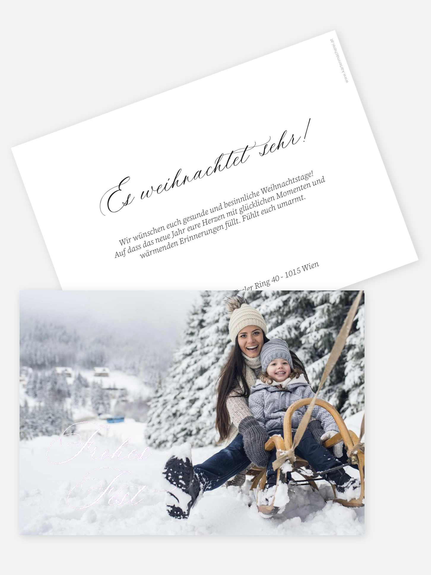 Weihnachtskarte Zarte Handschrift
