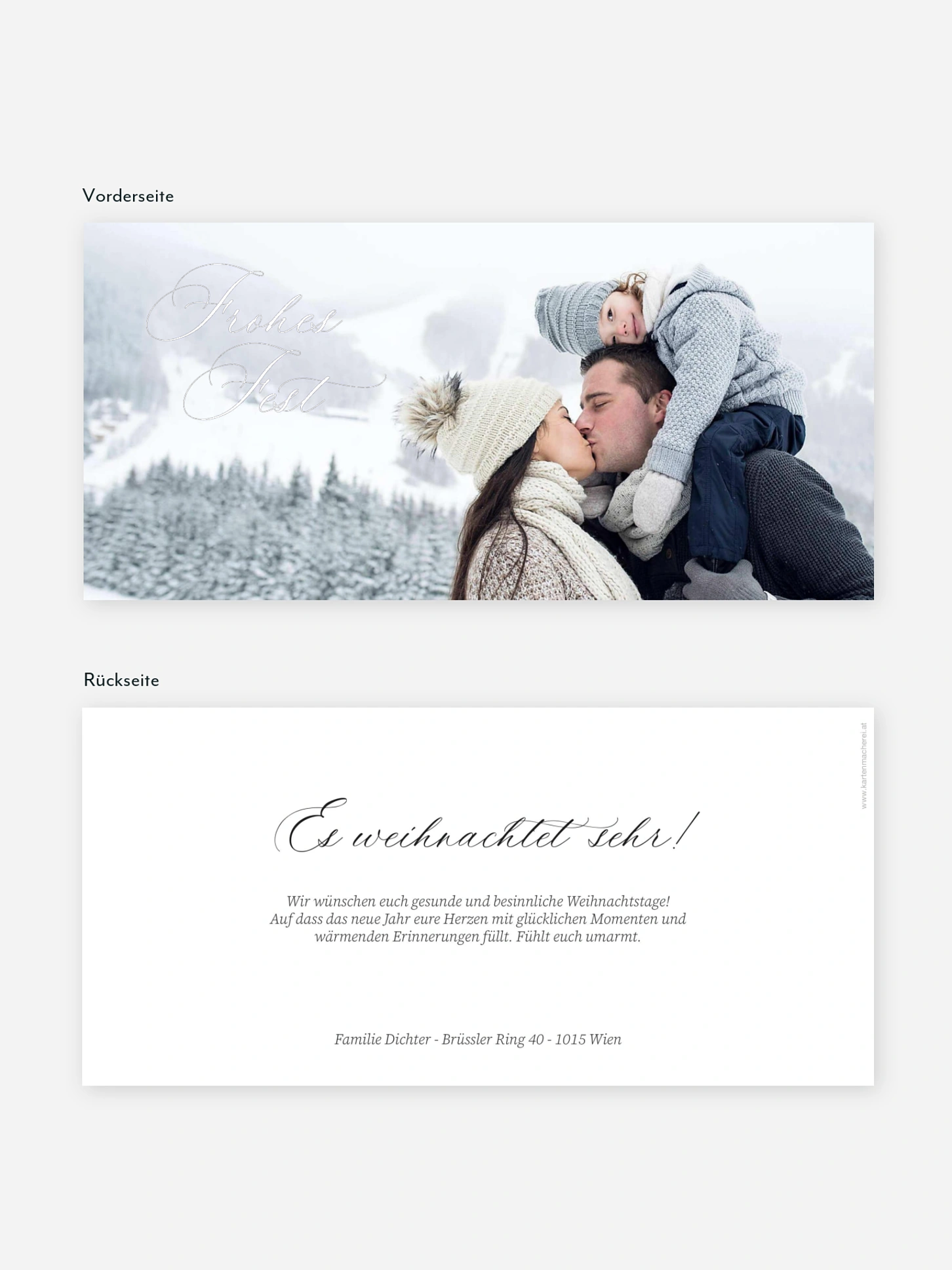 Weihnachtskarte Zarte Handschrift