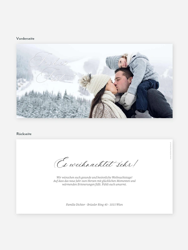 Weihnachtskarte Zarte Handschrift