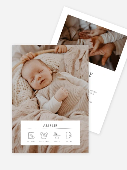 Geburtskarte Zarte Zeichen