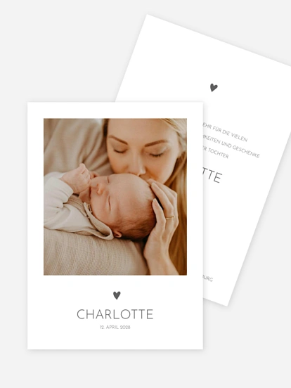 Geburtskarte Babyherz