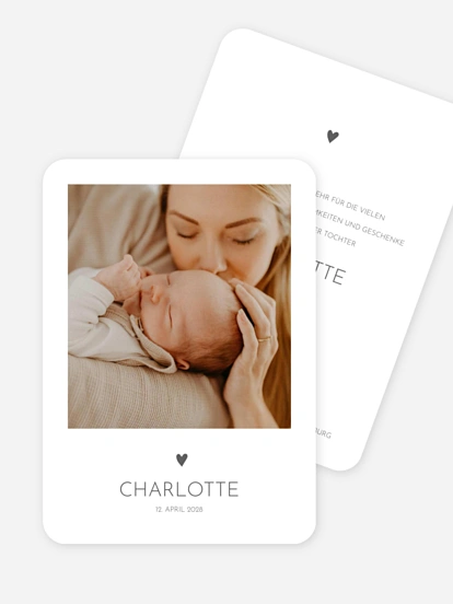 Geburtskarte Babyherz