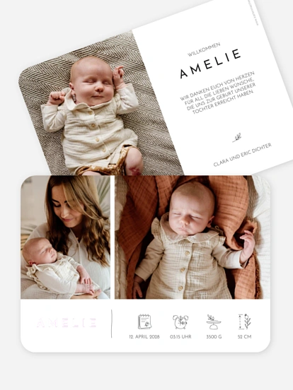 Geburtskarte Herzensgalerie