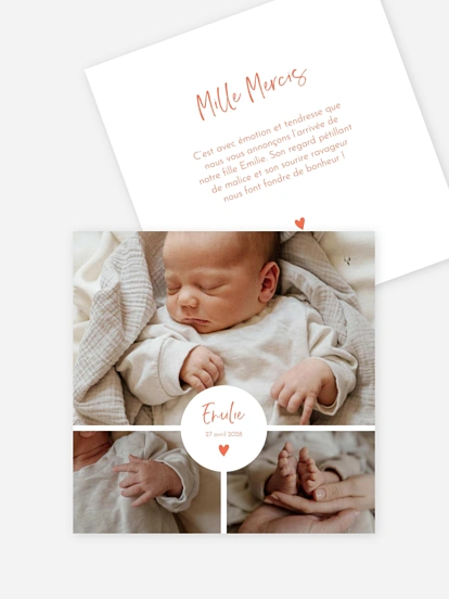 Faire-part naissance Tendre médaillon